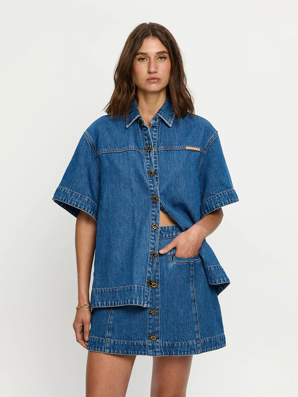 KIVARI - Shea Denim Skirt in Indigo