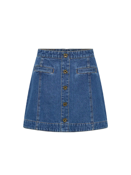 KIVARI - Shea Denim Skirt in Indigo