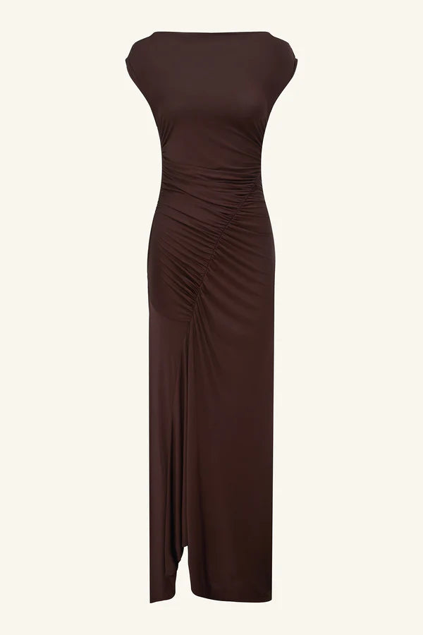 SHONA JOY - Miro Slinky Jersey Maxi Dress - Ristretto