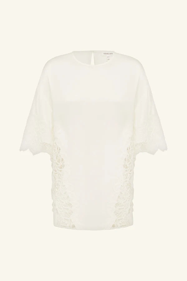 Shona Joy - Eniko Lace T-shirt IN IVORY