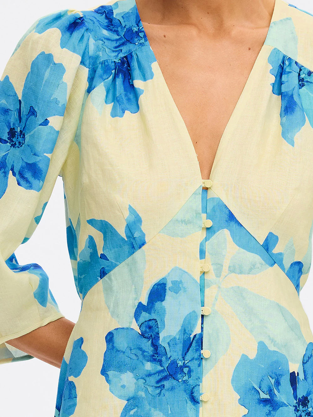 KIVARI - Sophie Maxi Dress - Yellow/Blue