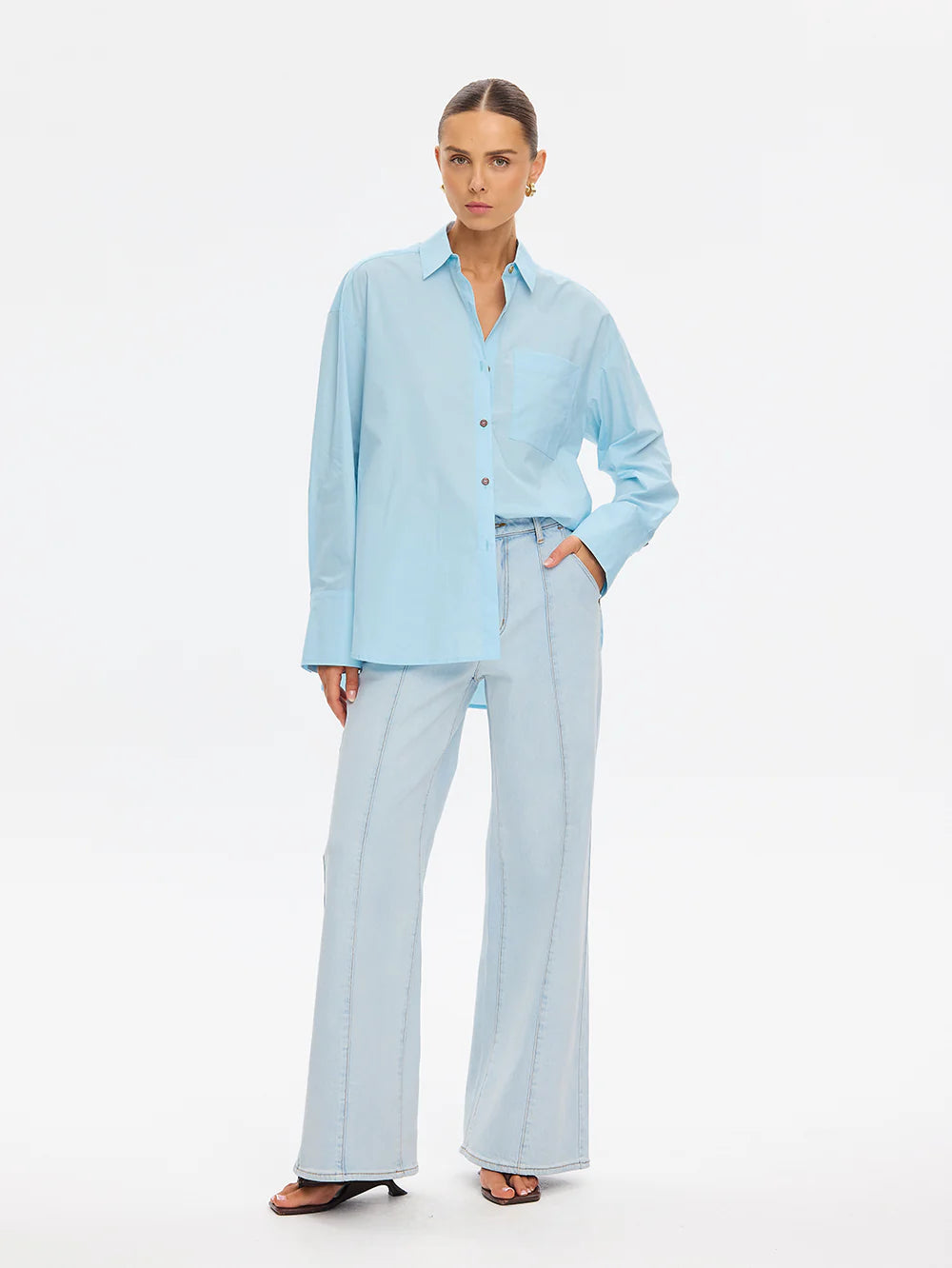 KIVARI - Becky Shirt in Sky Blue