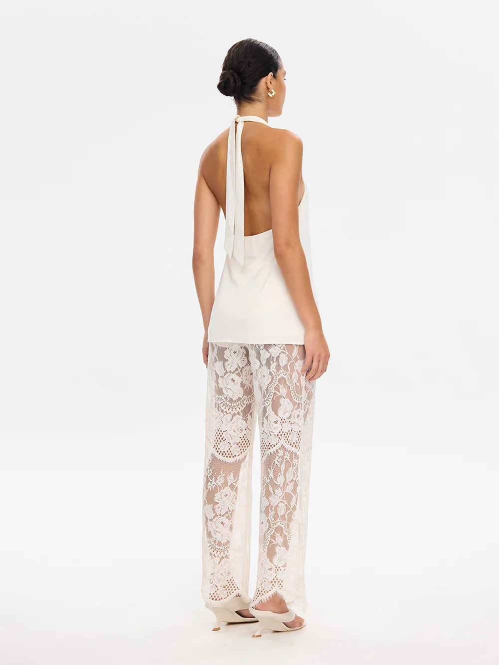 KIVARI - Arabella Halter Top in Cream
