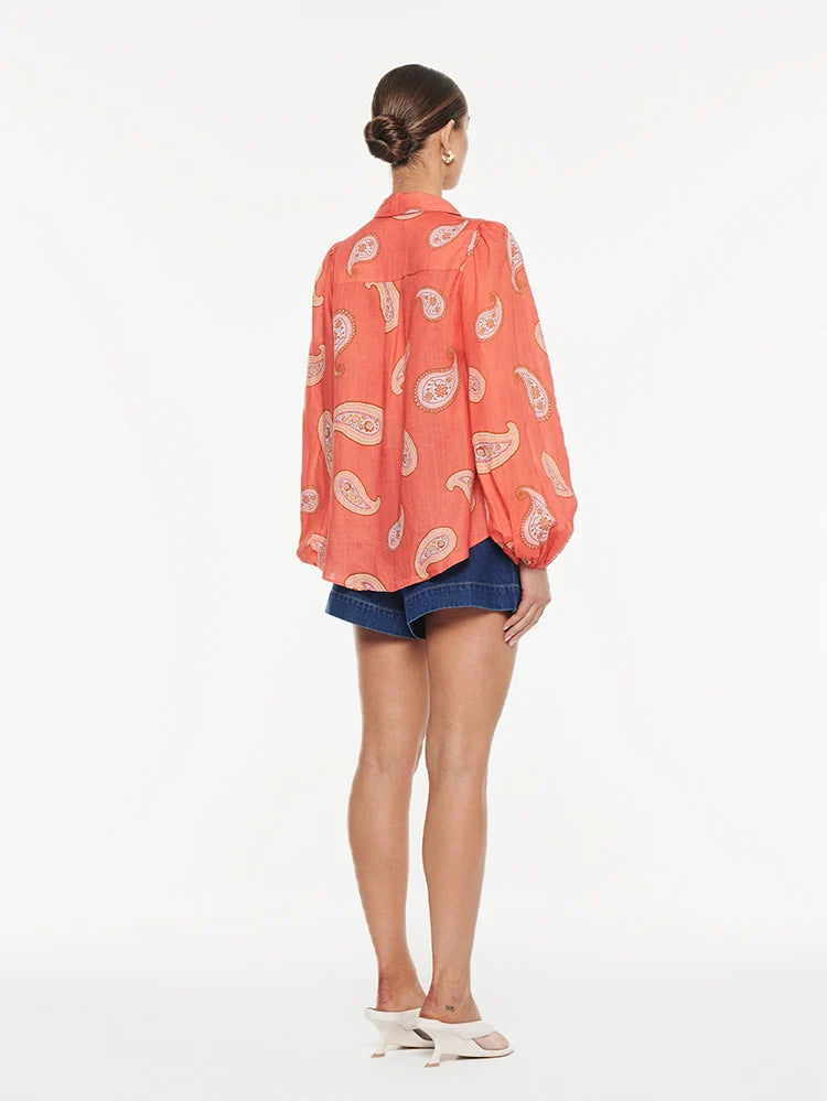 KIVARI - Ezra Blouse in Red