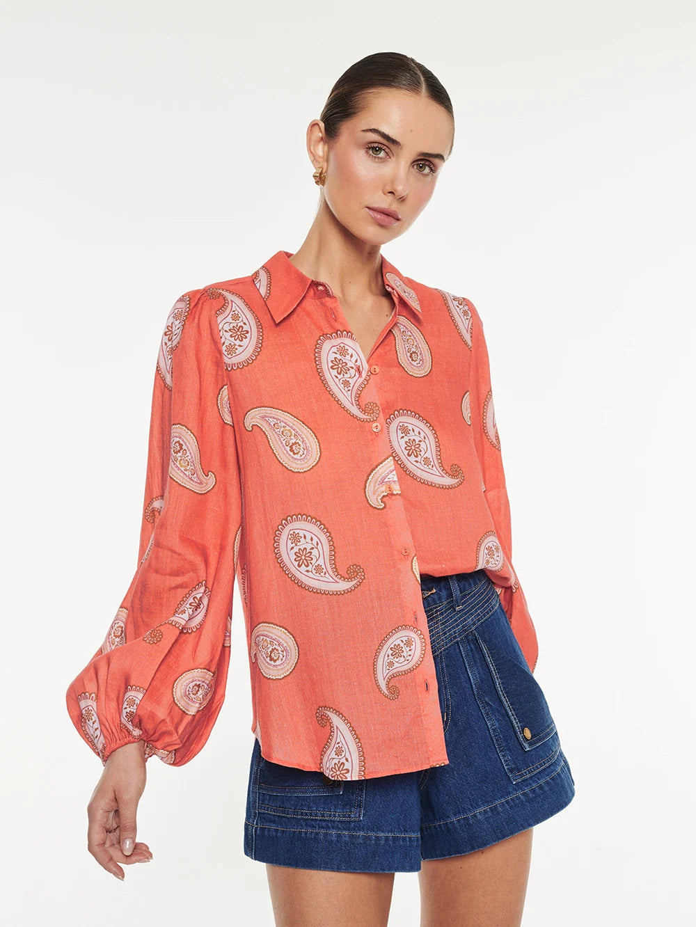 KIVARI - Ezra Blouse in Red