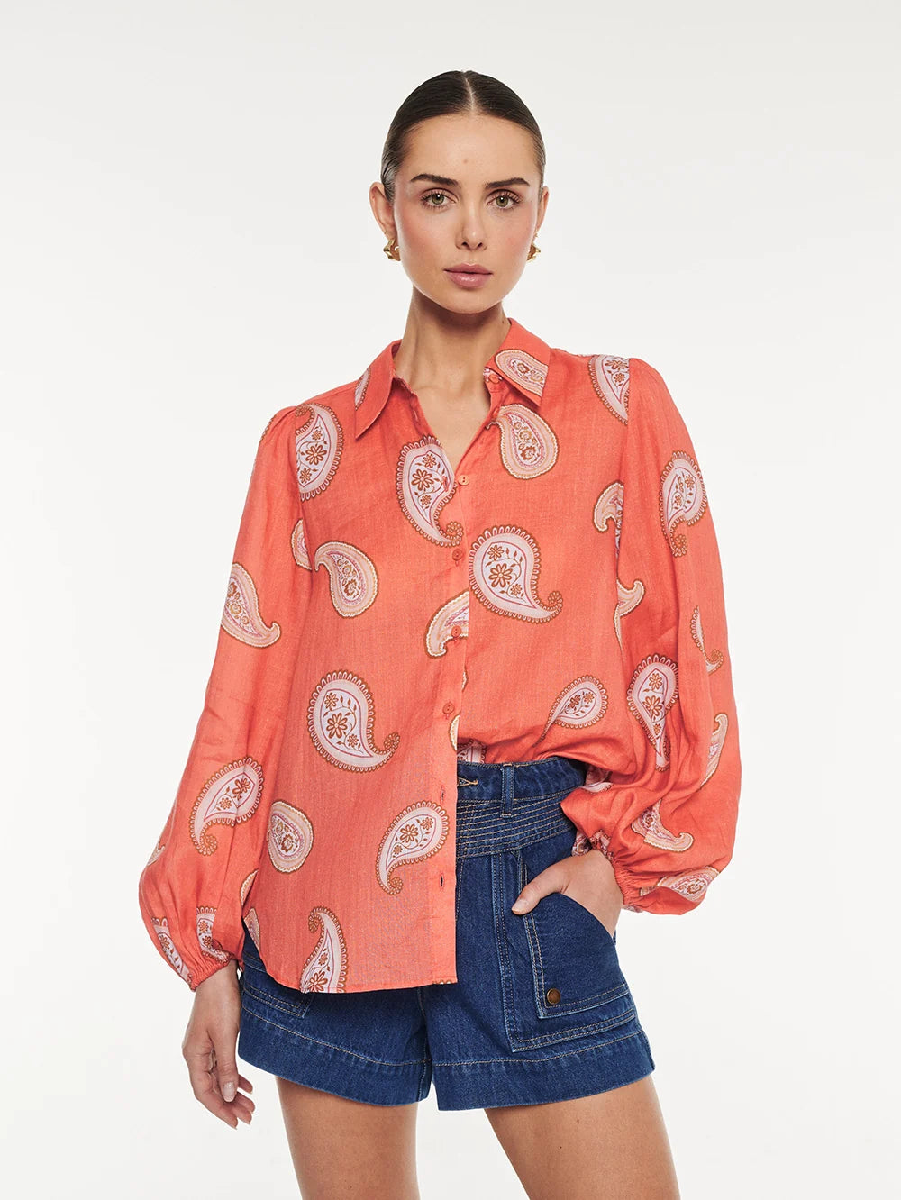 KIVARI - Ezra Blouse in Red
