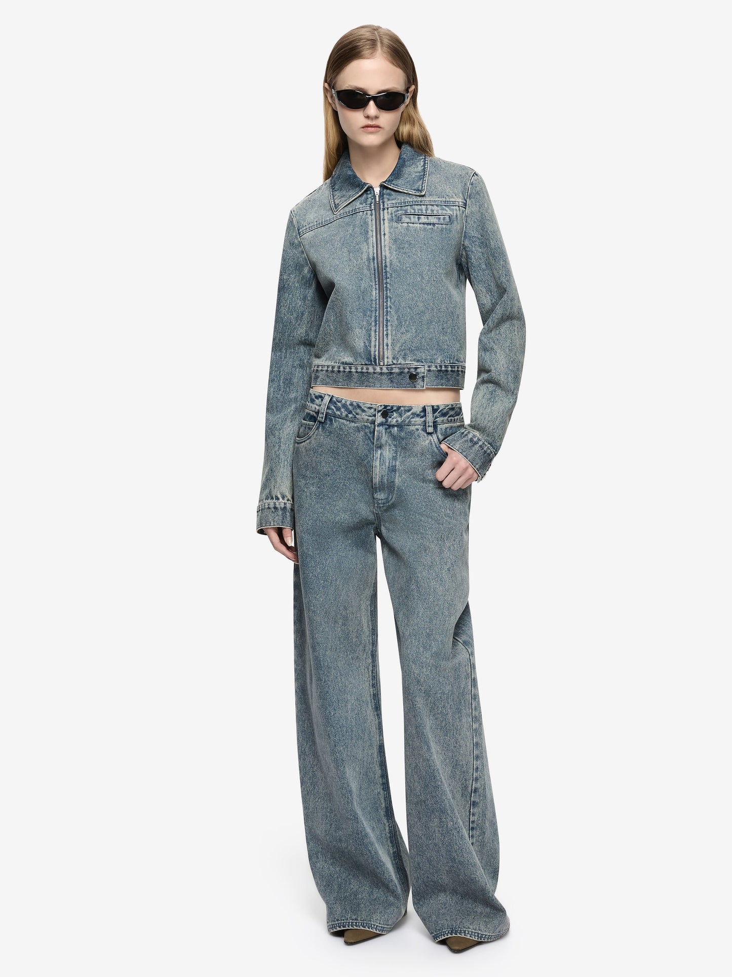 Bec + Bridge Teo Cropped Jacket in VINTAGE BLUE