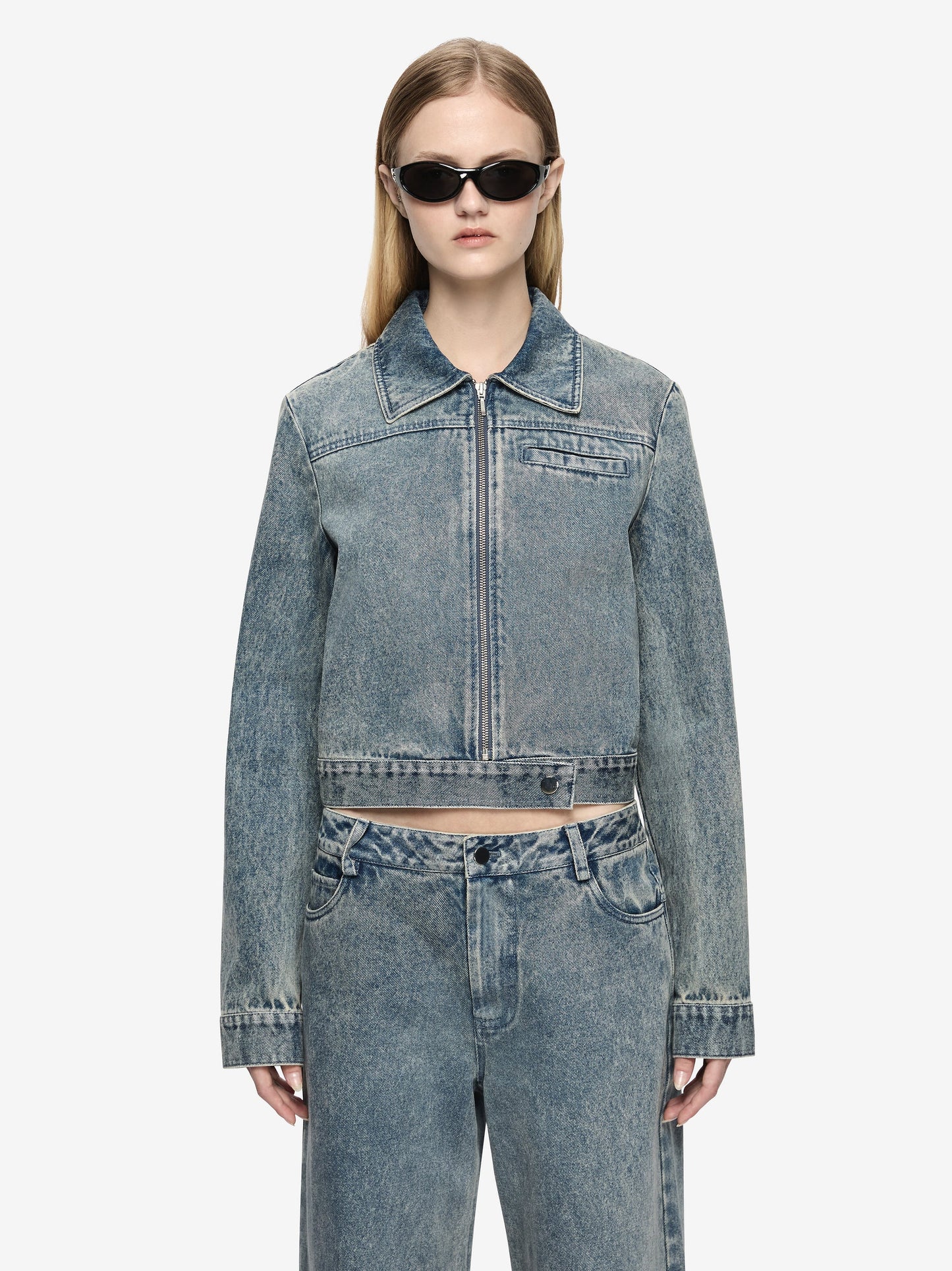 Bec + Bridge Teo Cropped Jacket in VINTAGE BLUE