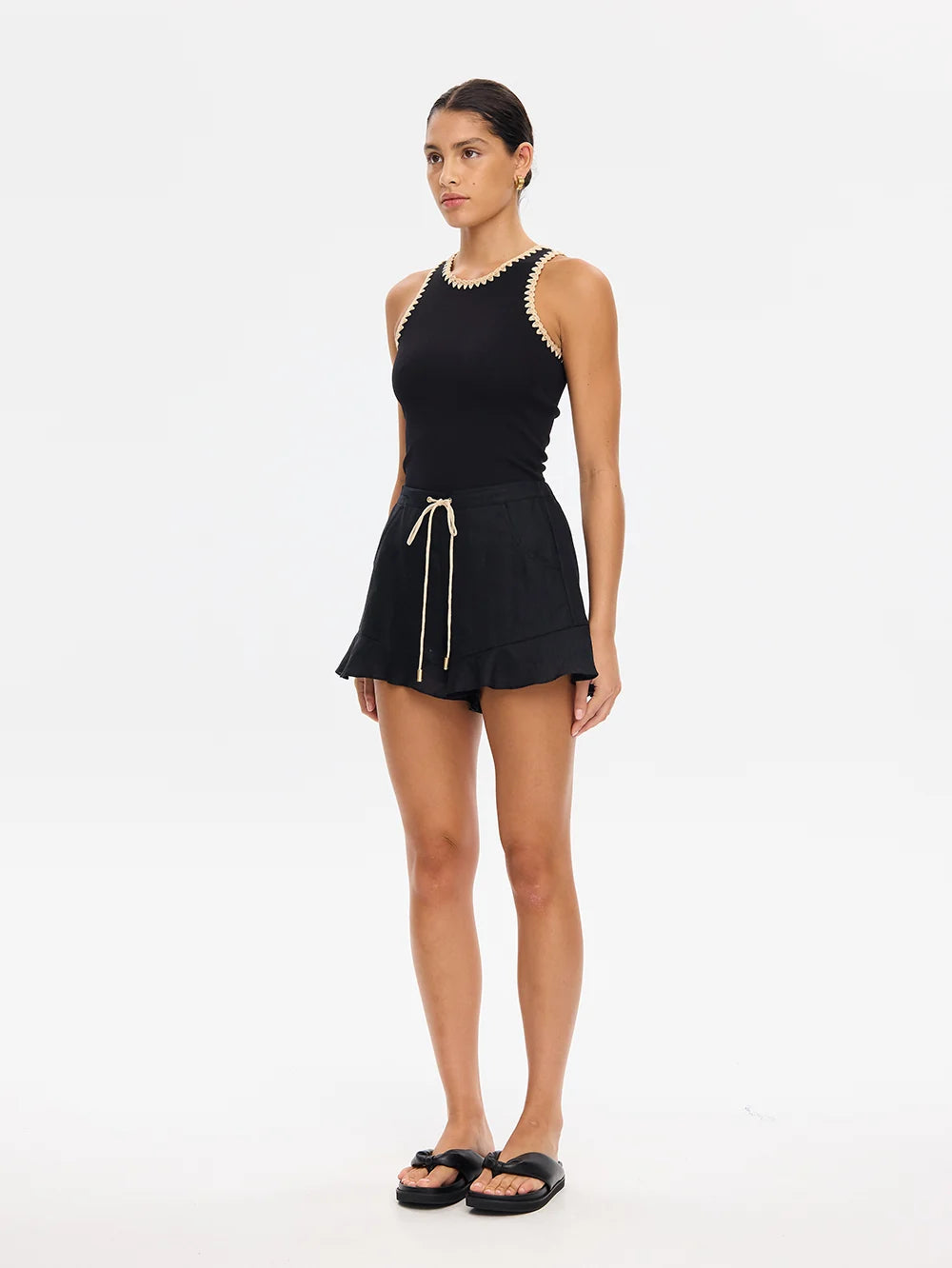KIVARI - Tallulah Spliced Tank IN BLACK & CREAM