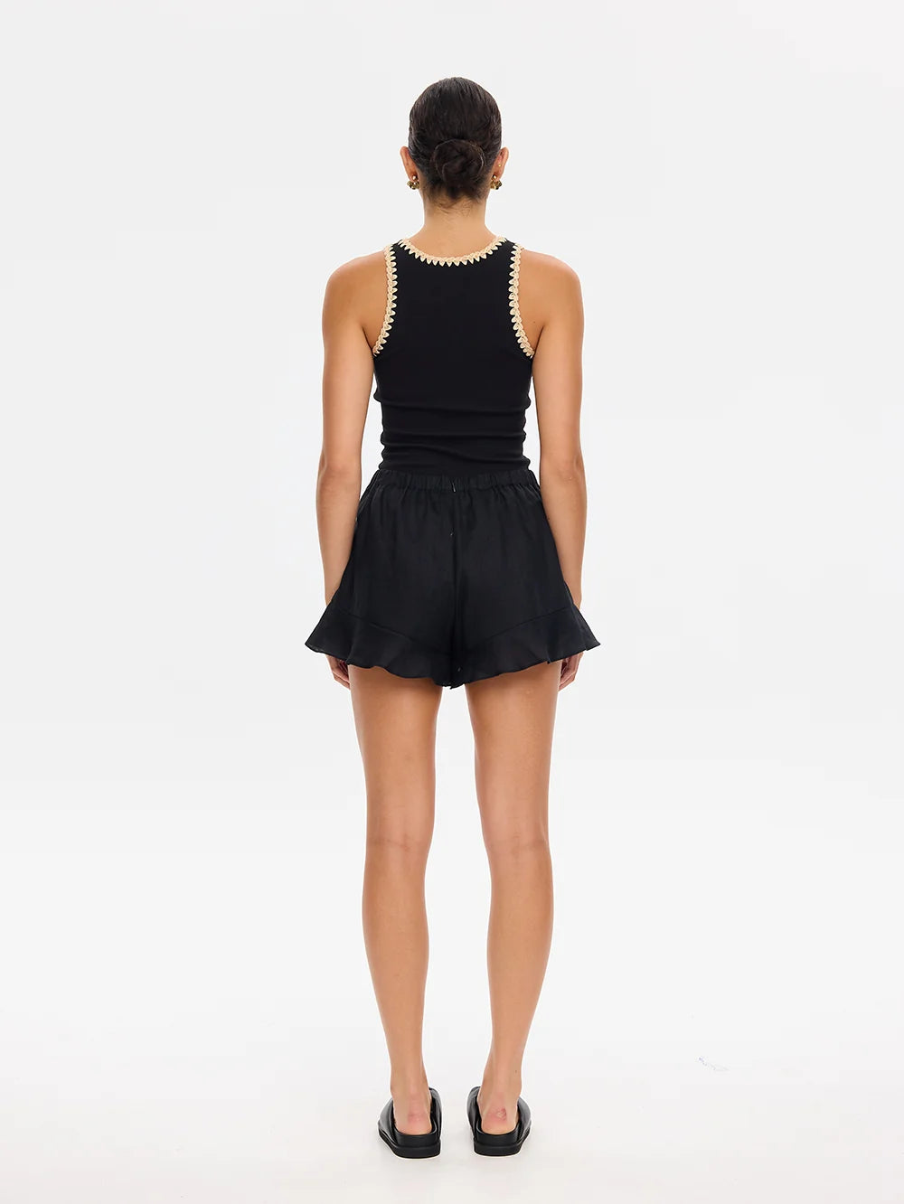 KIVARI - Tallulah Spliced Tank IN BLACK & CREAM