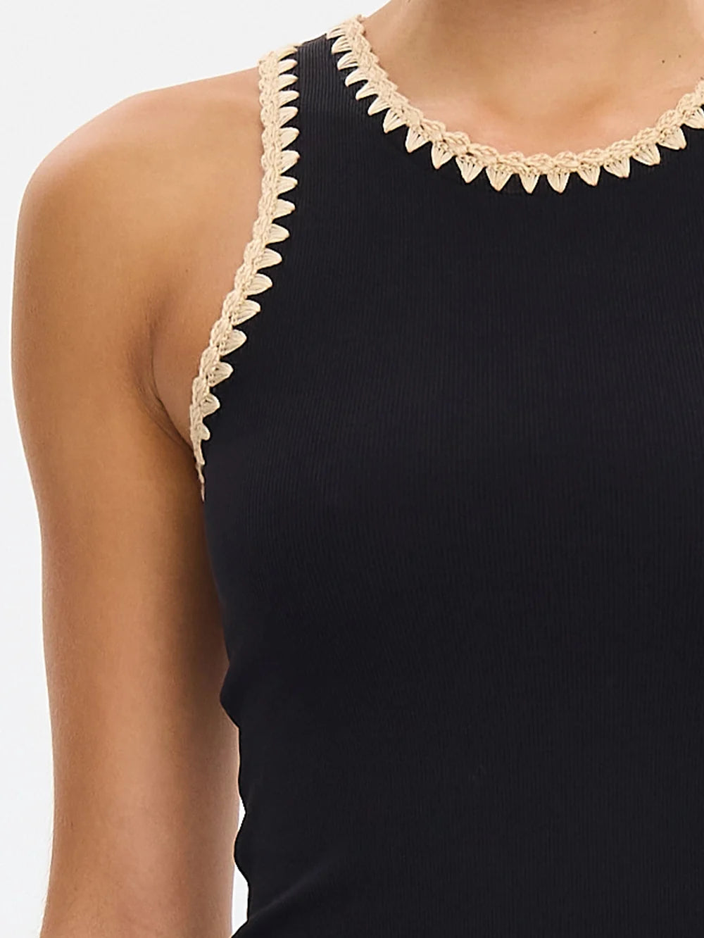 KIVARI - Tallulah Spliced Tank IN BLACK & CREAM