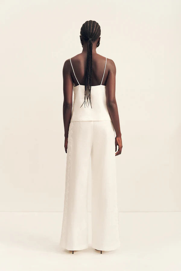 SHONA JOY - Toile Lace Wide Leg Pant in Ivory