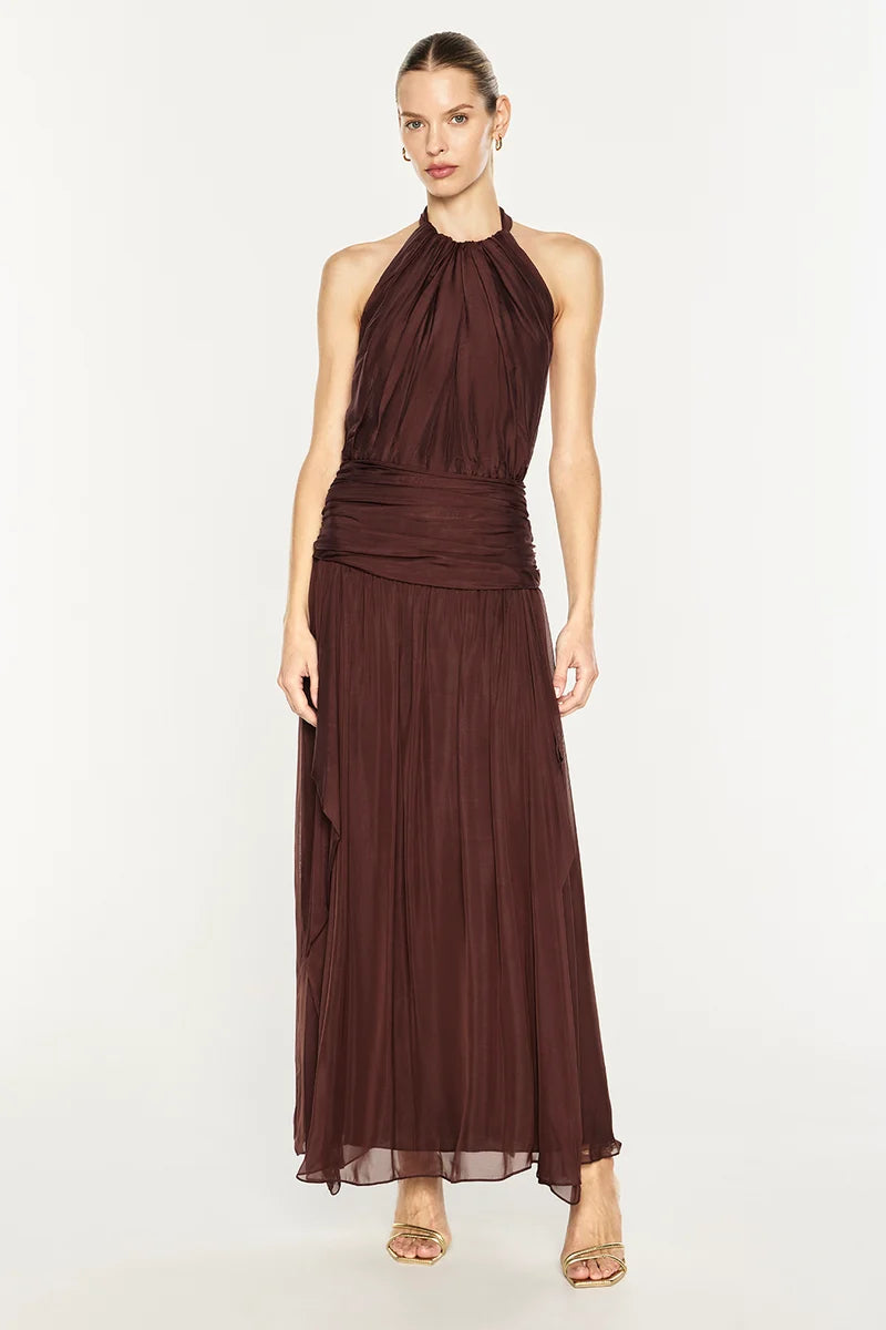 Manning Cartell - Untamed Allure Halter Dress IN COCOA BROWN