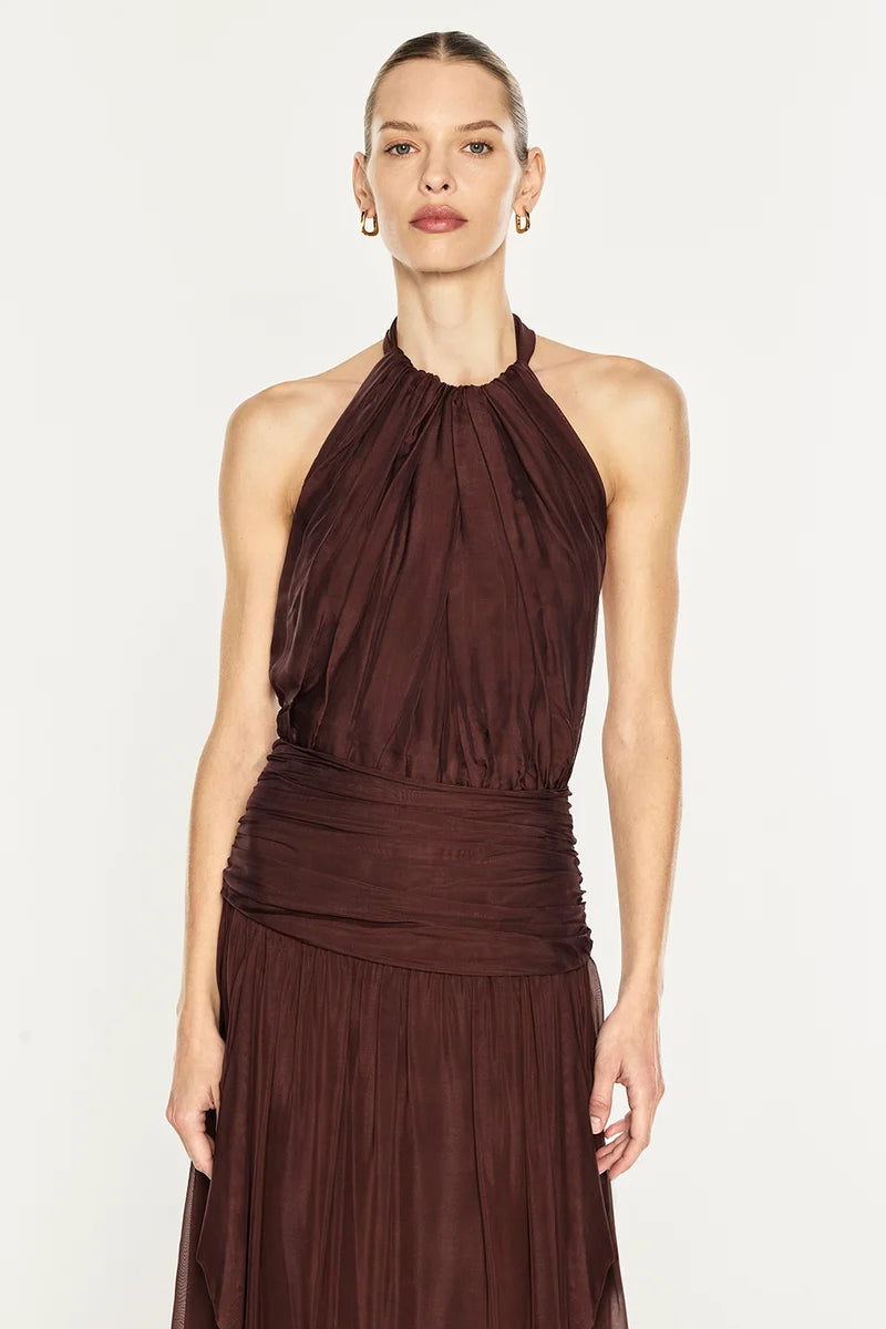 Manning Cartell - Untamed Allure Halter Dress IN COCOA BROWN