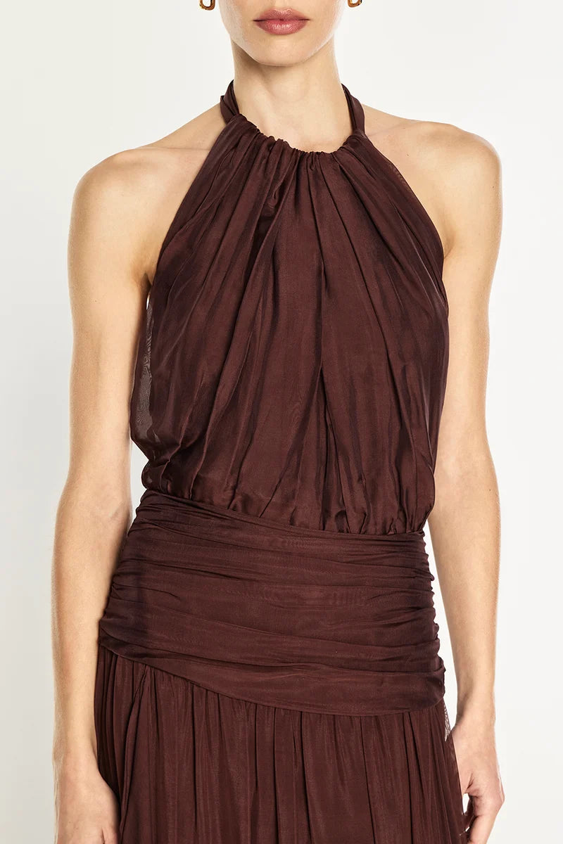 Manning Cartell - Untamed Allure Halter Dress IN COCOA BROWN