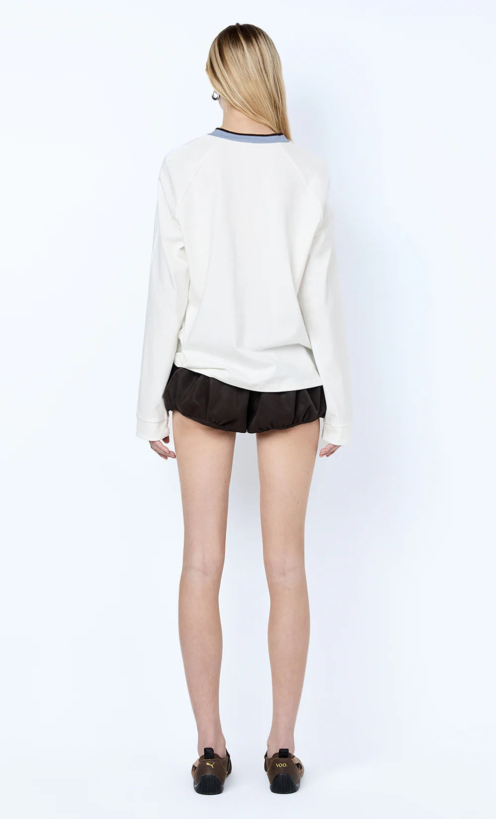 BEC + BRIDGE - Varsity Long Sleeve Top in Ivory