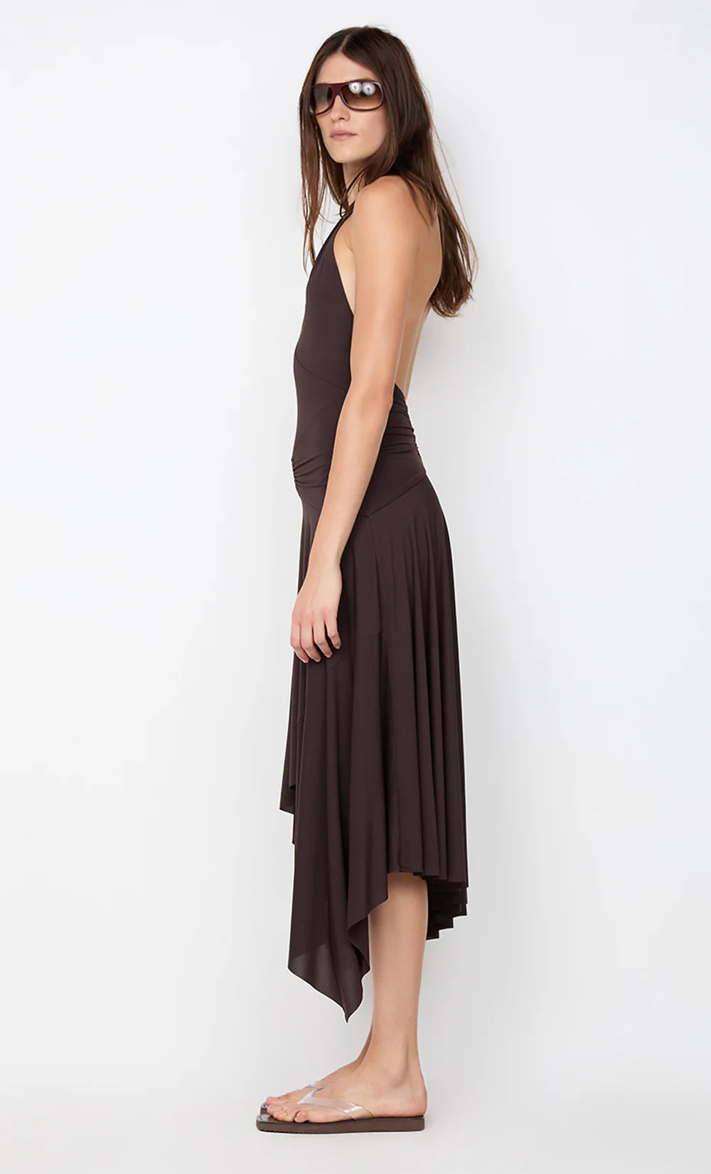 BEC + BRIDGE Nessie Halter Dress-dark chocolate