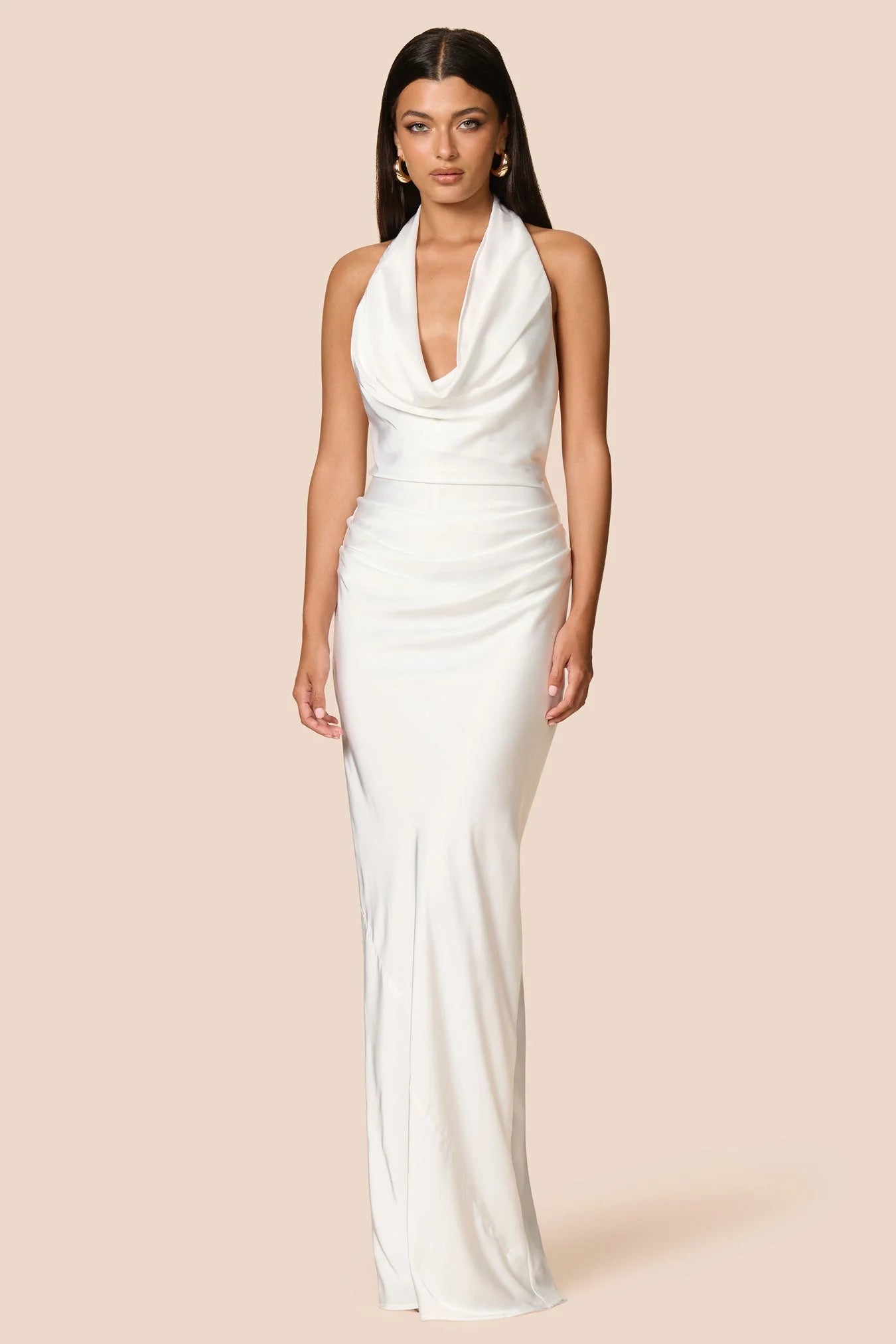 Nookie Penelope Drape Gown in Ivory