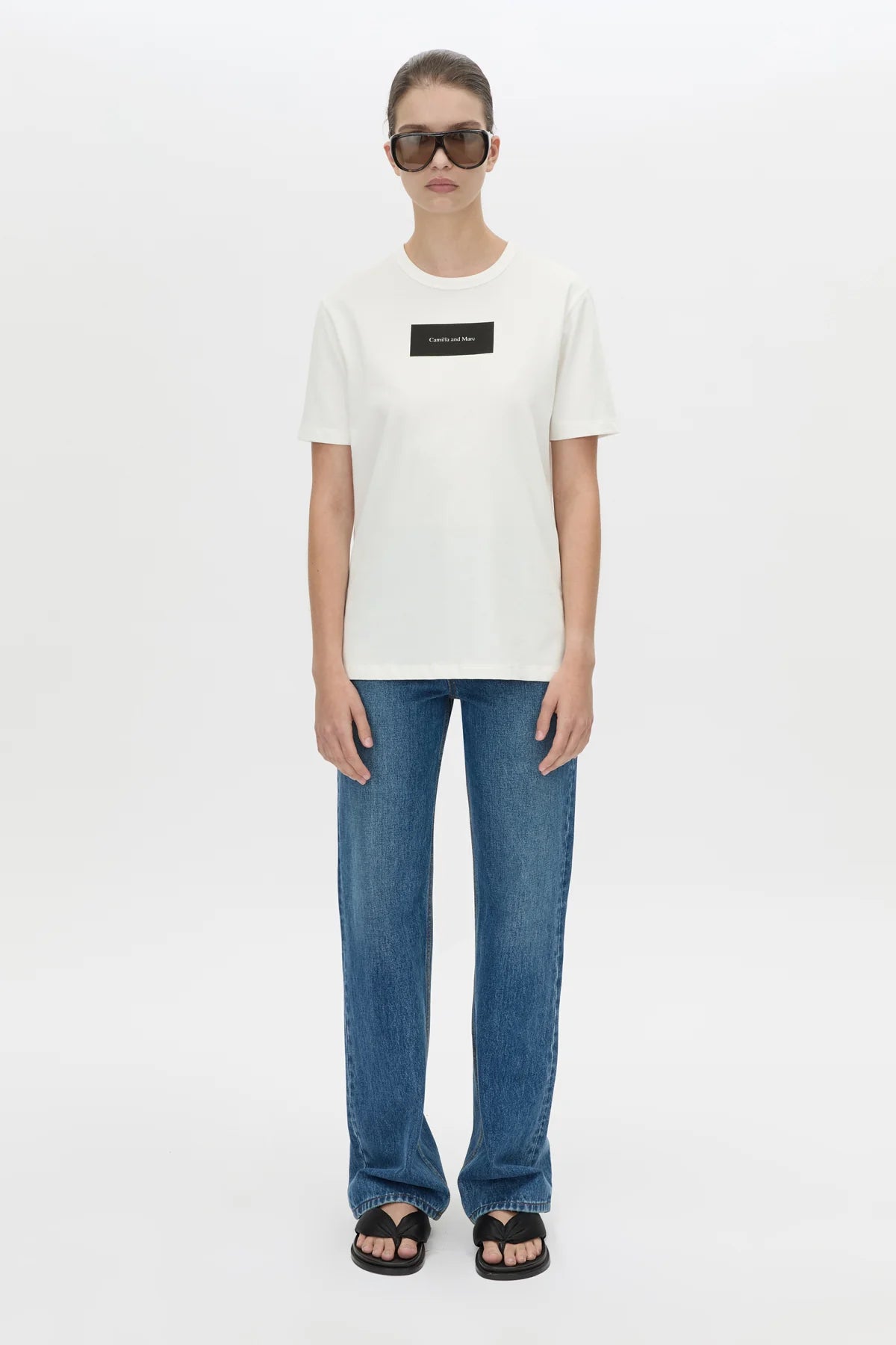 Camilla and Marc - Wilde Print Tee IN SOFT WHITE/BLACK