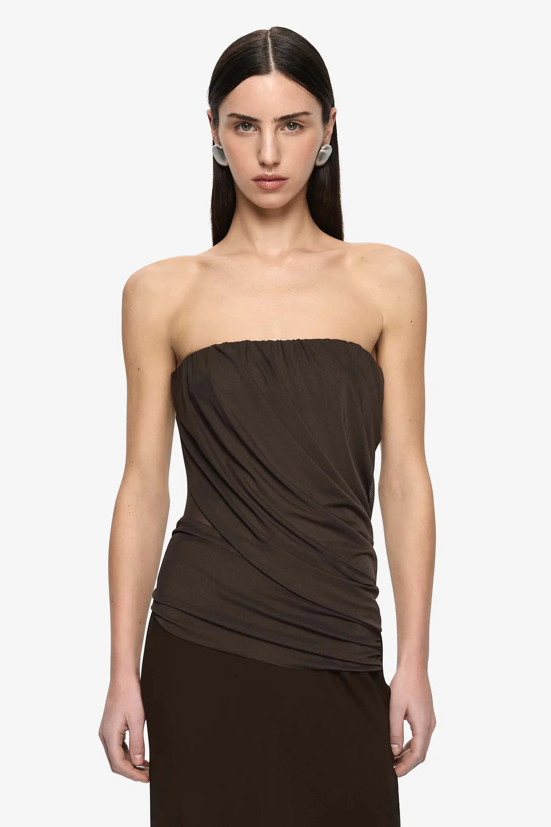 BEC + BRIDGE - XANTHI STRAPLESS MAXI DRESS - In Bitter Choc
