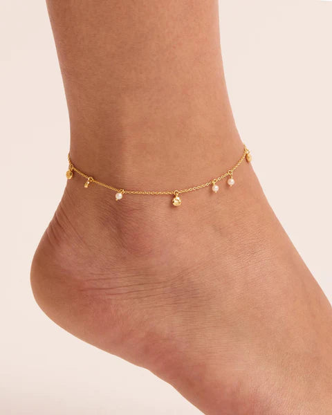 BY CHARLOTTE Gold Vermeil Grow with Grace Pearl Anklet