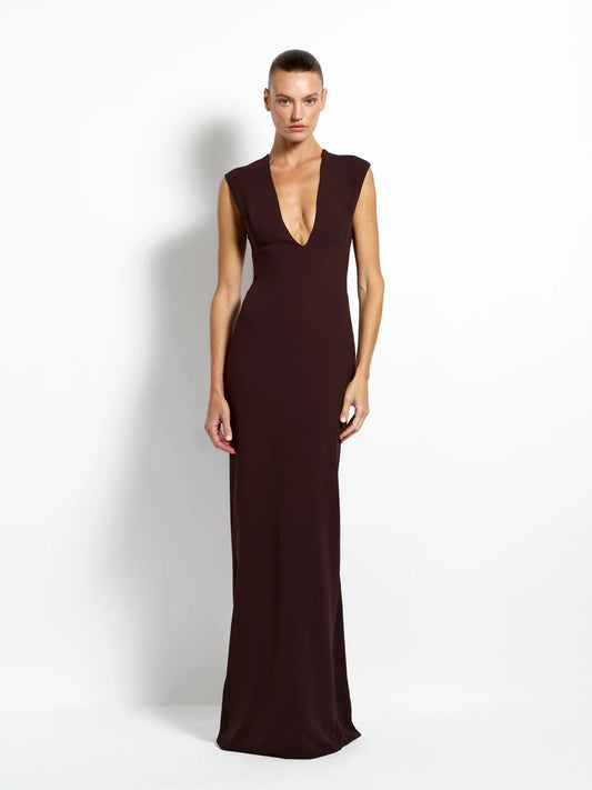 EFFIE KAT Analie Gown Coffee