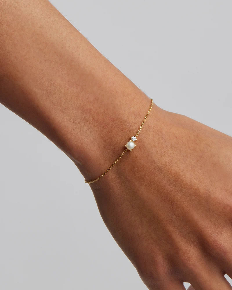 BY CHARLOTTE - Serenely Yours Pearl Bracelet in Gold Vermeil