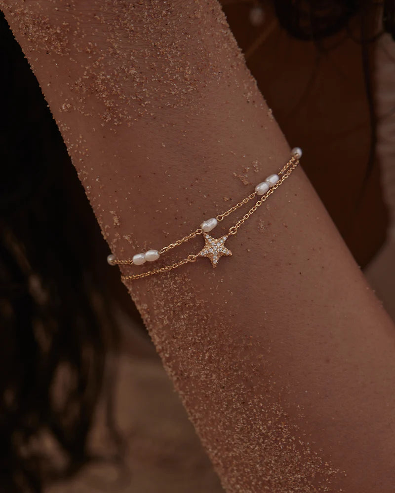 BY CHARLOTTE - Serene Dreams Pearl Bracelet in Gold Vermeil