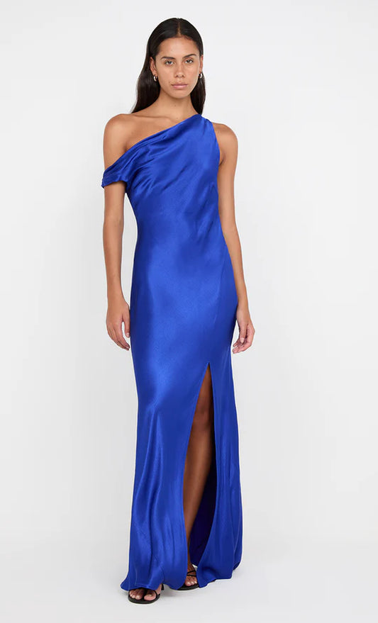 BEC + BRIDGE Sol Asym dress in Mediterranean Blue
