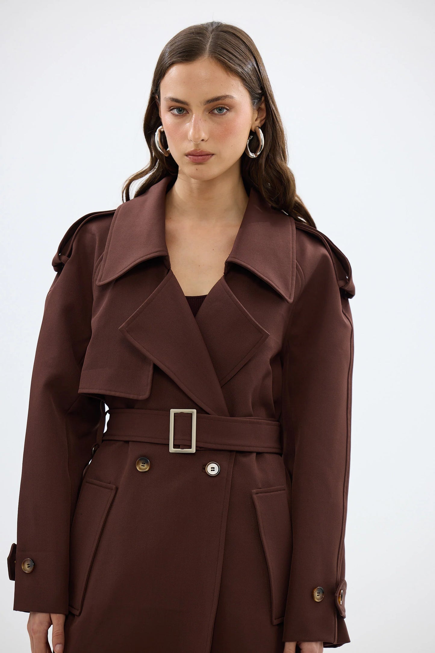 BUBISH - Dillion Trench Coat in Chocolate