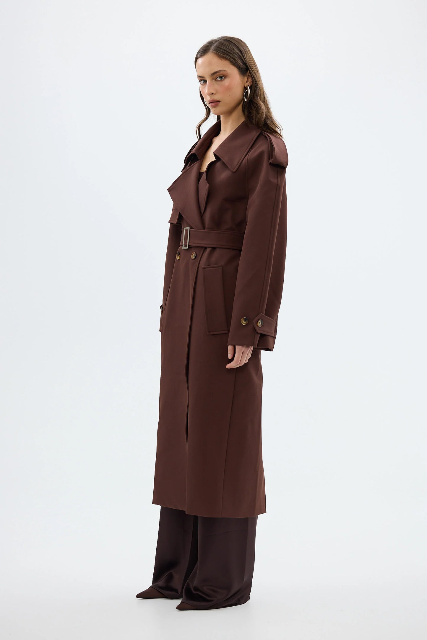 BUBISH - Dillion Trench Coat in Chocolate