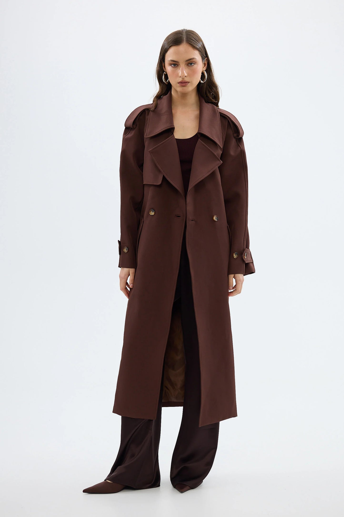 BUBISH - Dillion Trench Coat in Chocolate