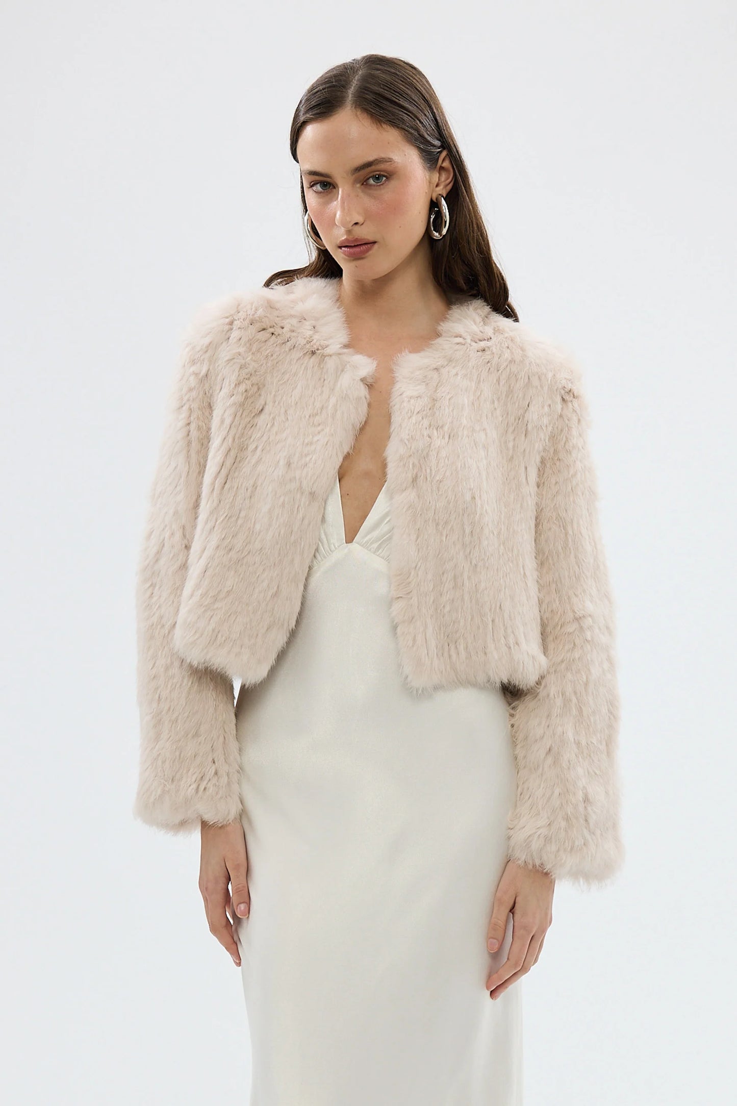 BUBISH - Lola Crop Jacket in Stone