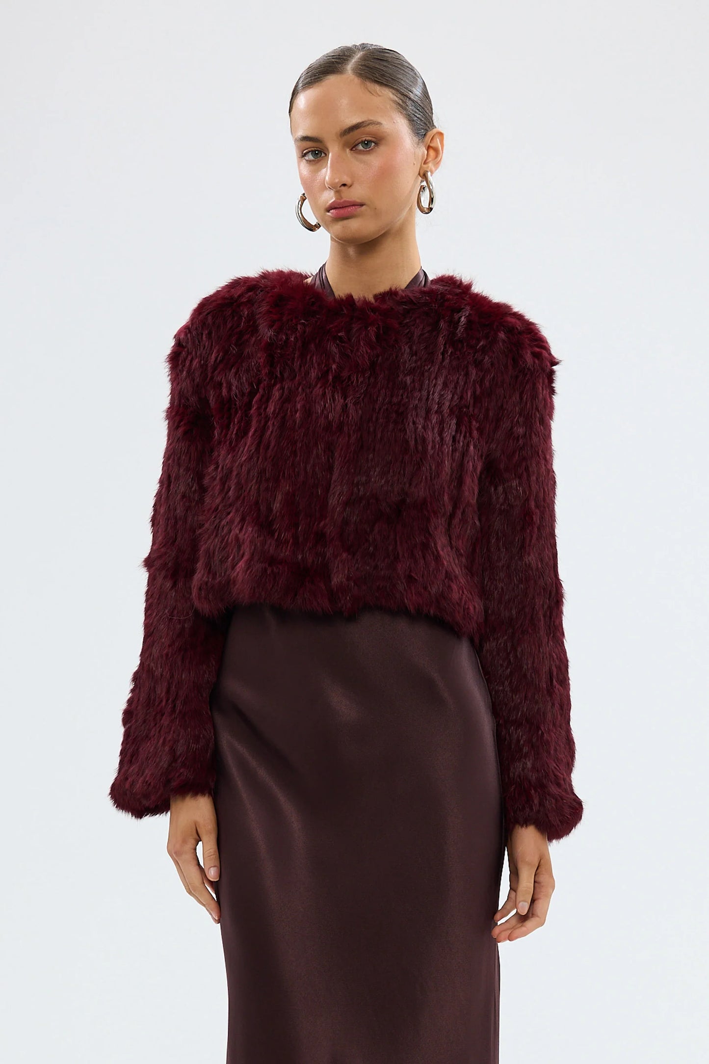 BUBISH - Lola Crop Jacket in Wine