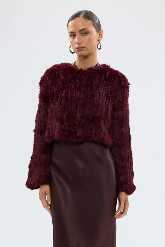 BUBISH - Lola Crop Jacket in Wine