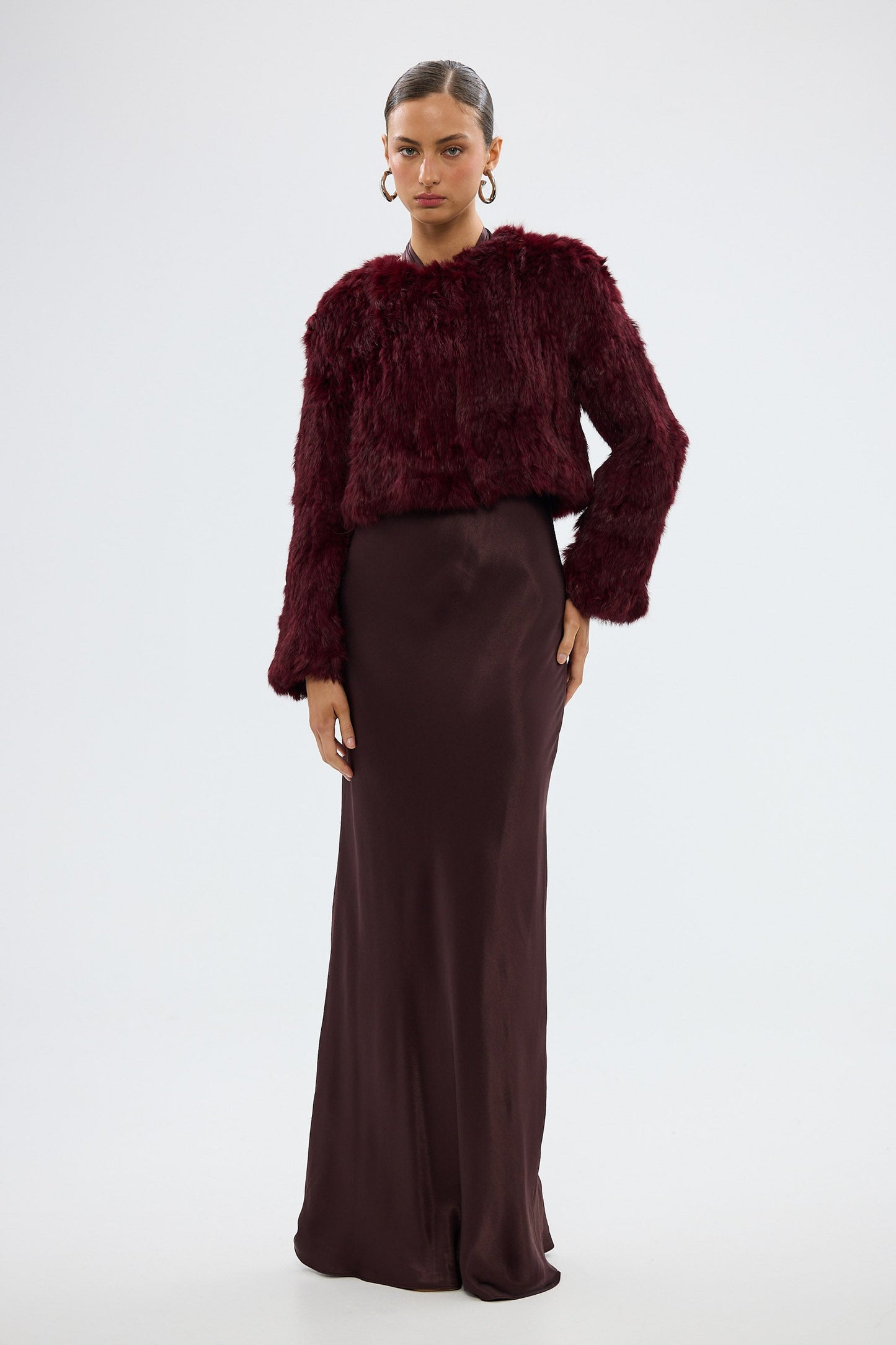 BUBISH - Lola Crop Jacket in Wine