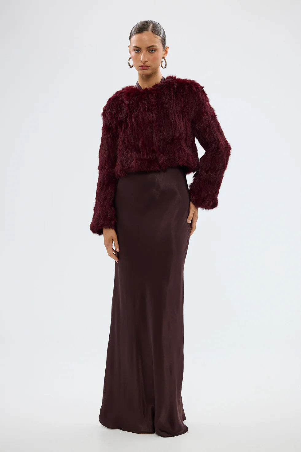 BUBISH - Lola Crop Jacket in Wine