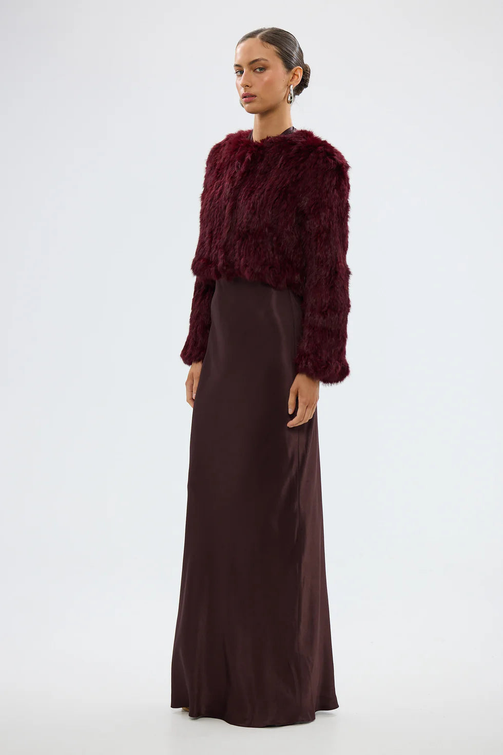 BUBISH - Lola Crop Jacket in Wine