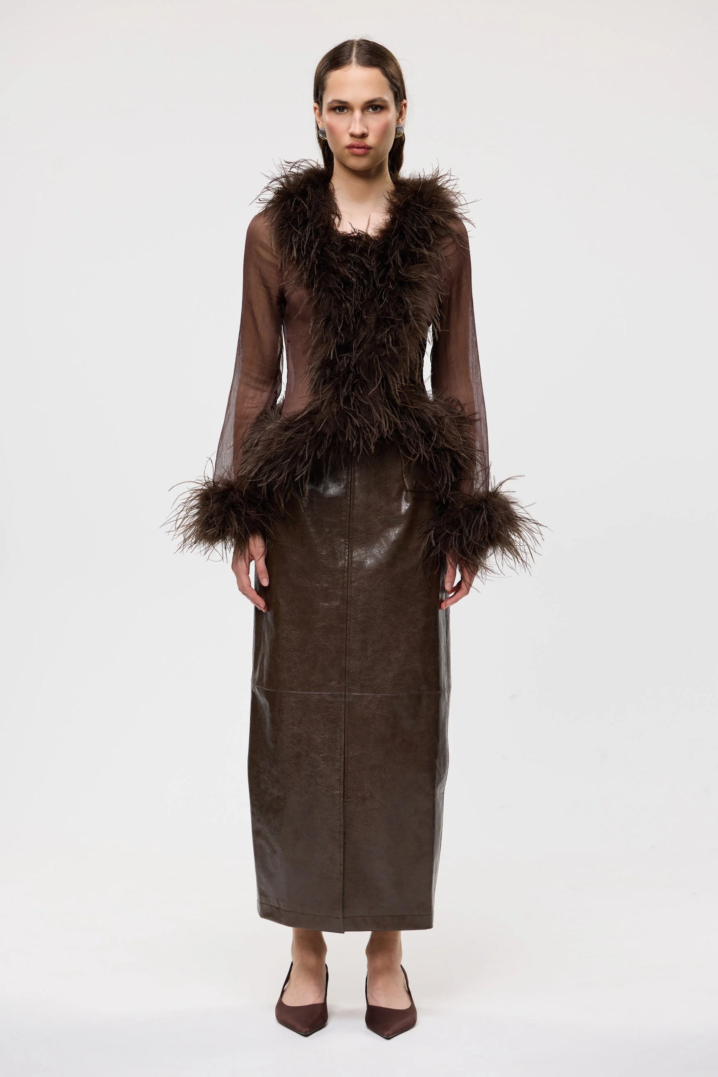 BUBISH - Raye Maxi Skirt in Chocolate