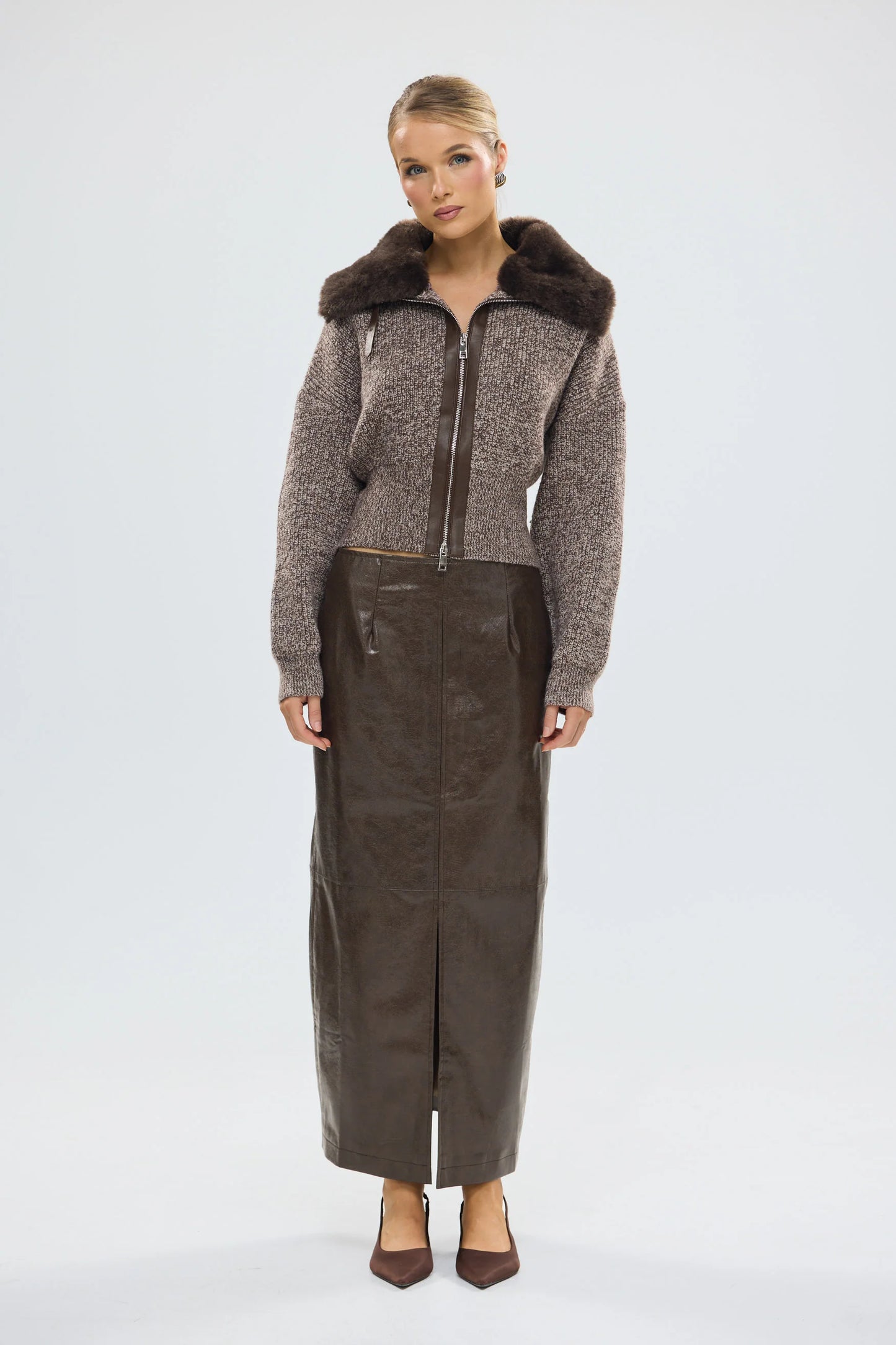 BUBISH - Raye Maxi Skirt in Chocolate