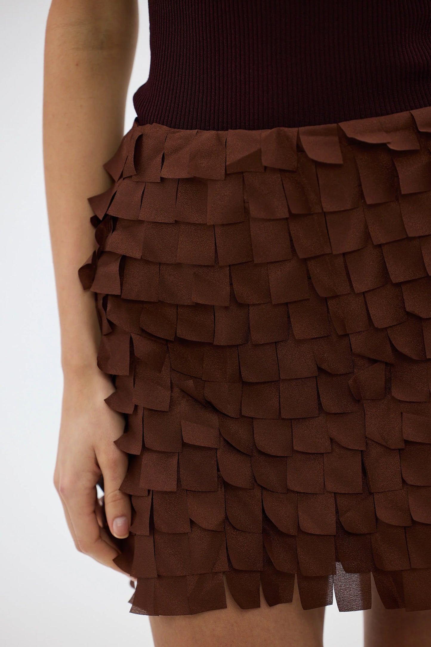 BUBISH - Rikki Mini Skirt in Chocolate