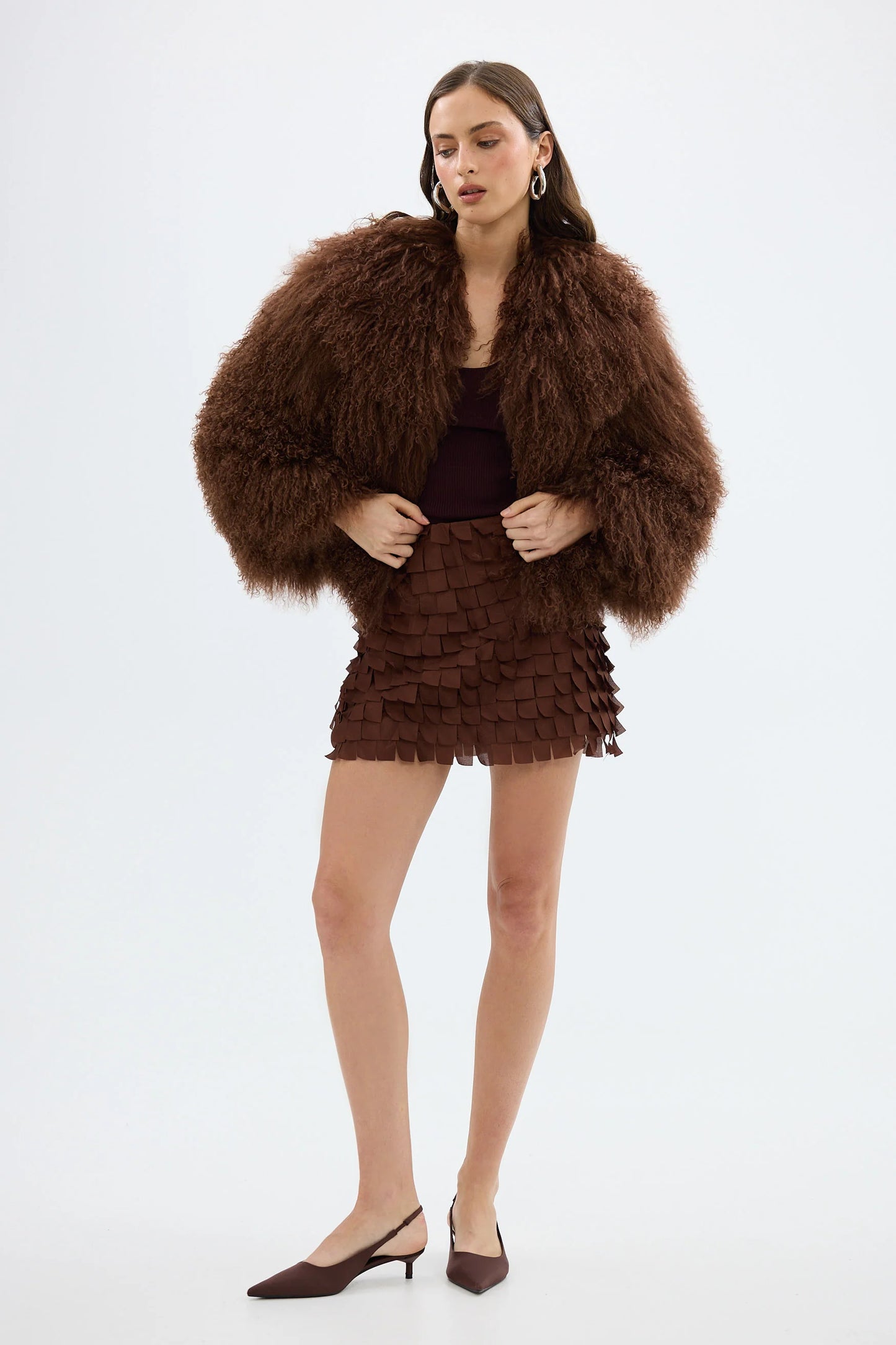 BUBISH - Rikki Mini Skirt in Chocolate