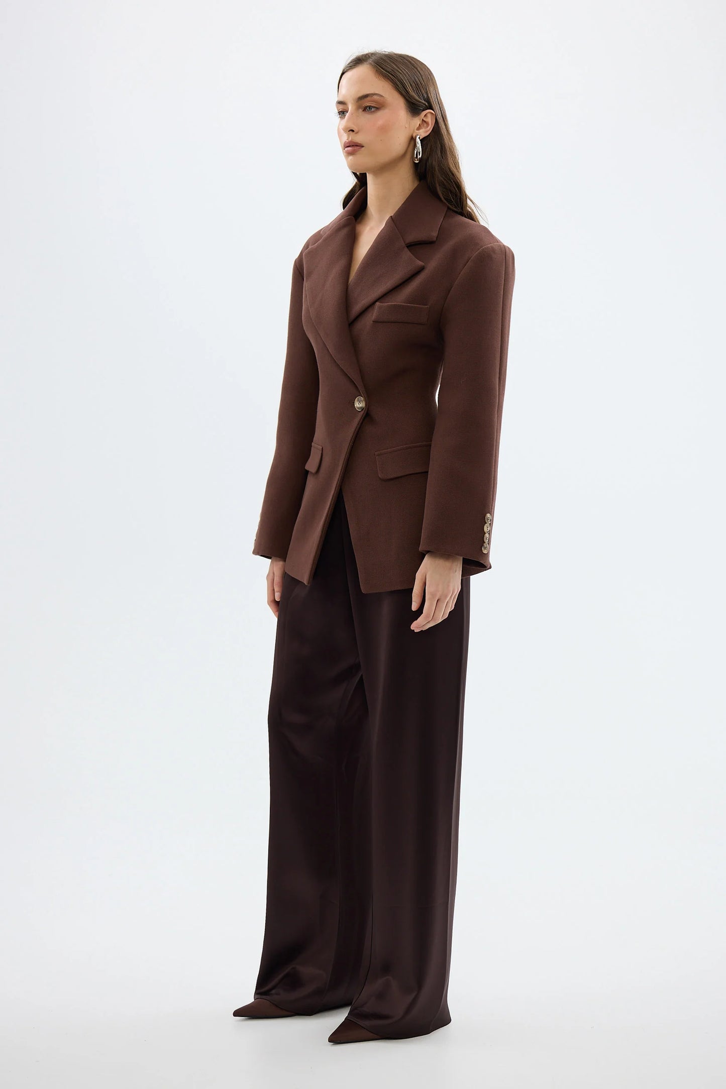 BUBISH - Saskia Cinched Blazer in Chocolate
