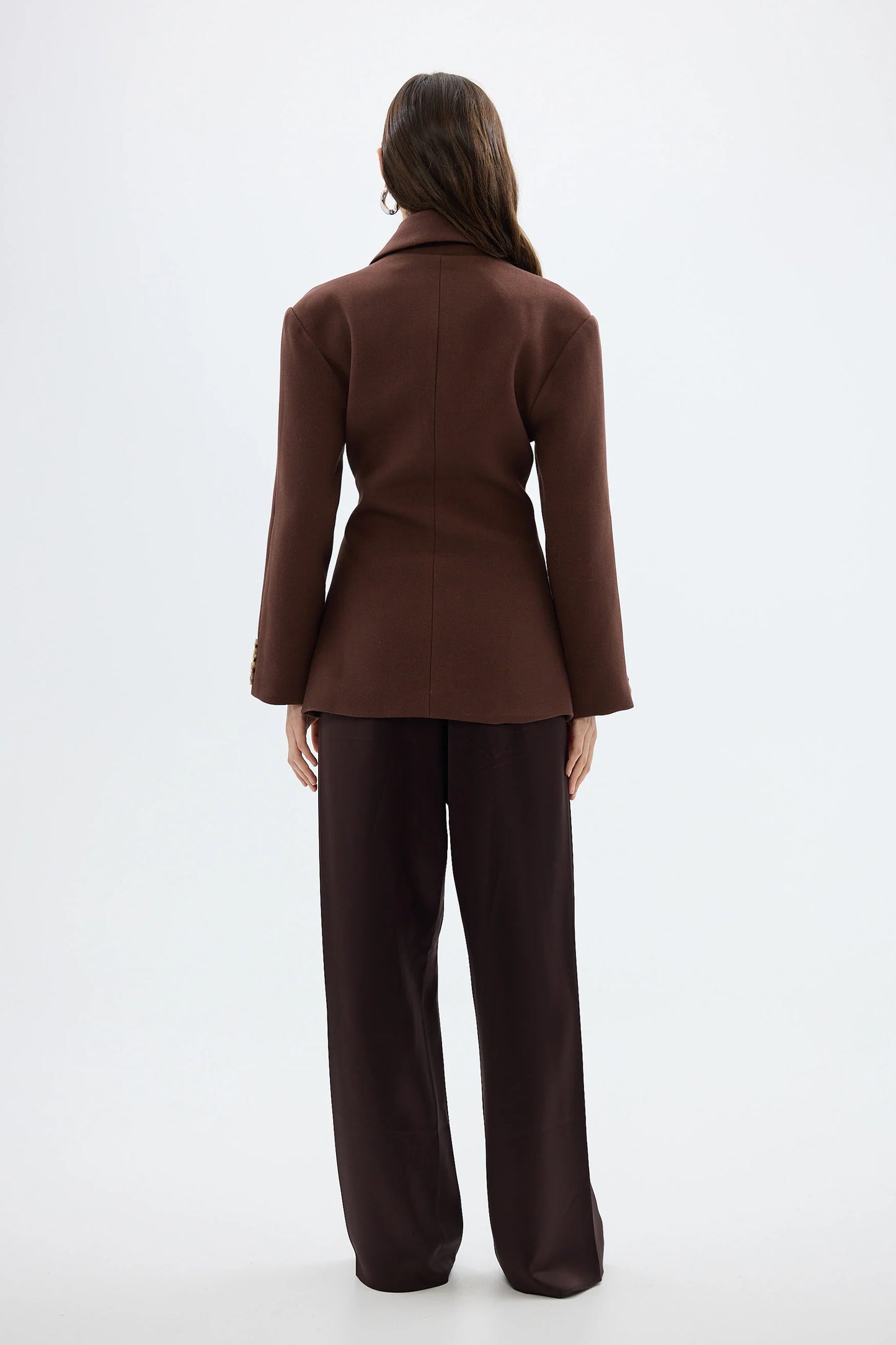 BUBISH - Saskia Cinched Blazer in Chocolate