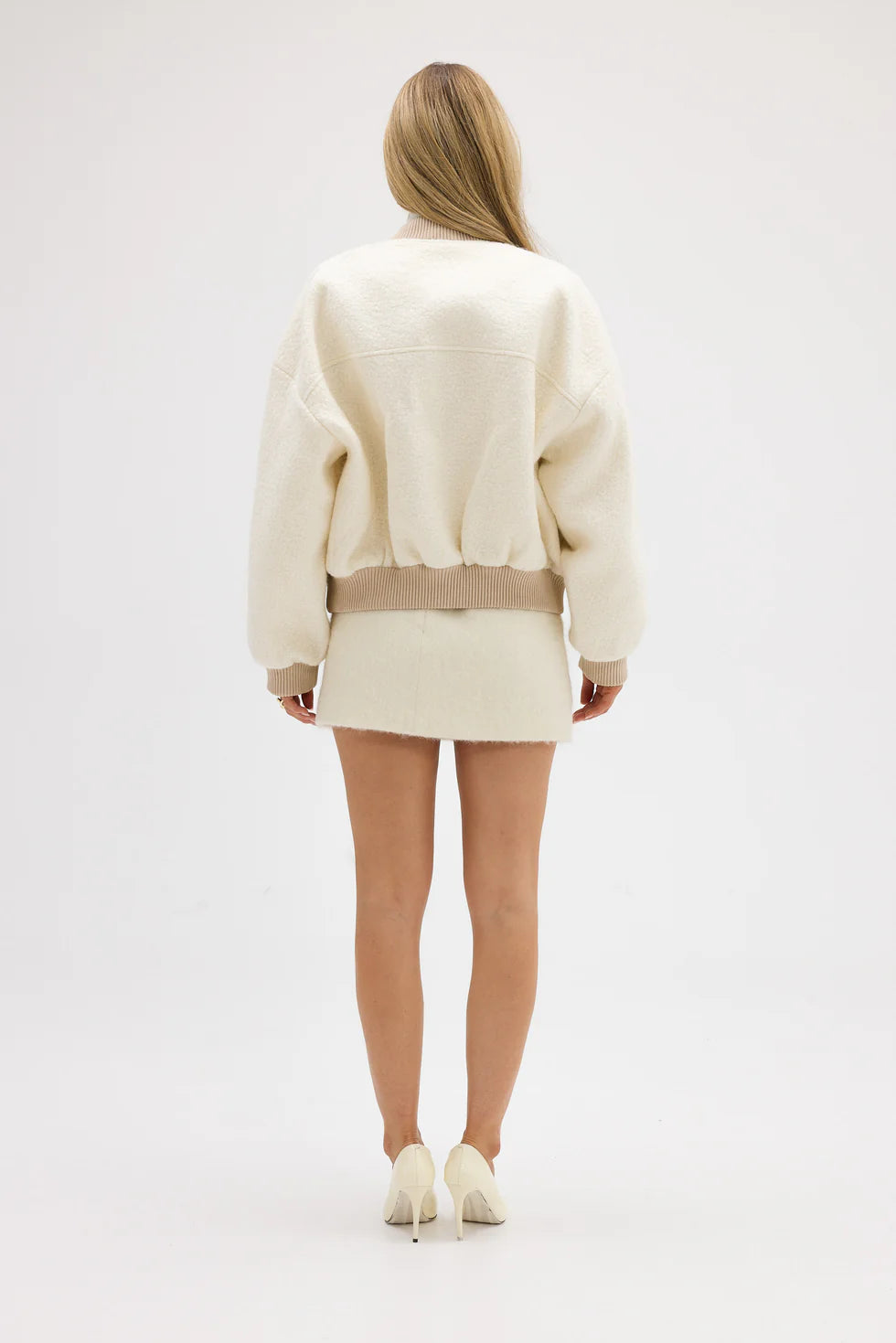 BUBISH - Alanna Boucle Bomber - Oatmeal