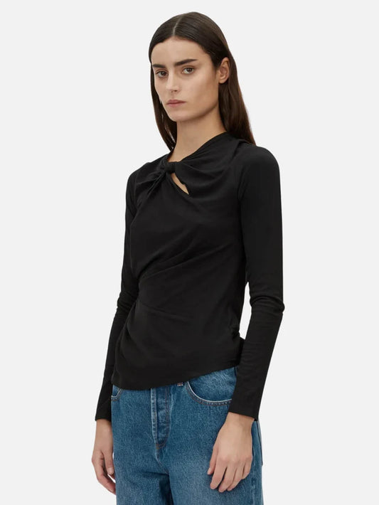 CAMILLA AND MARC - Felton Knot Long Sleeve Top in Black