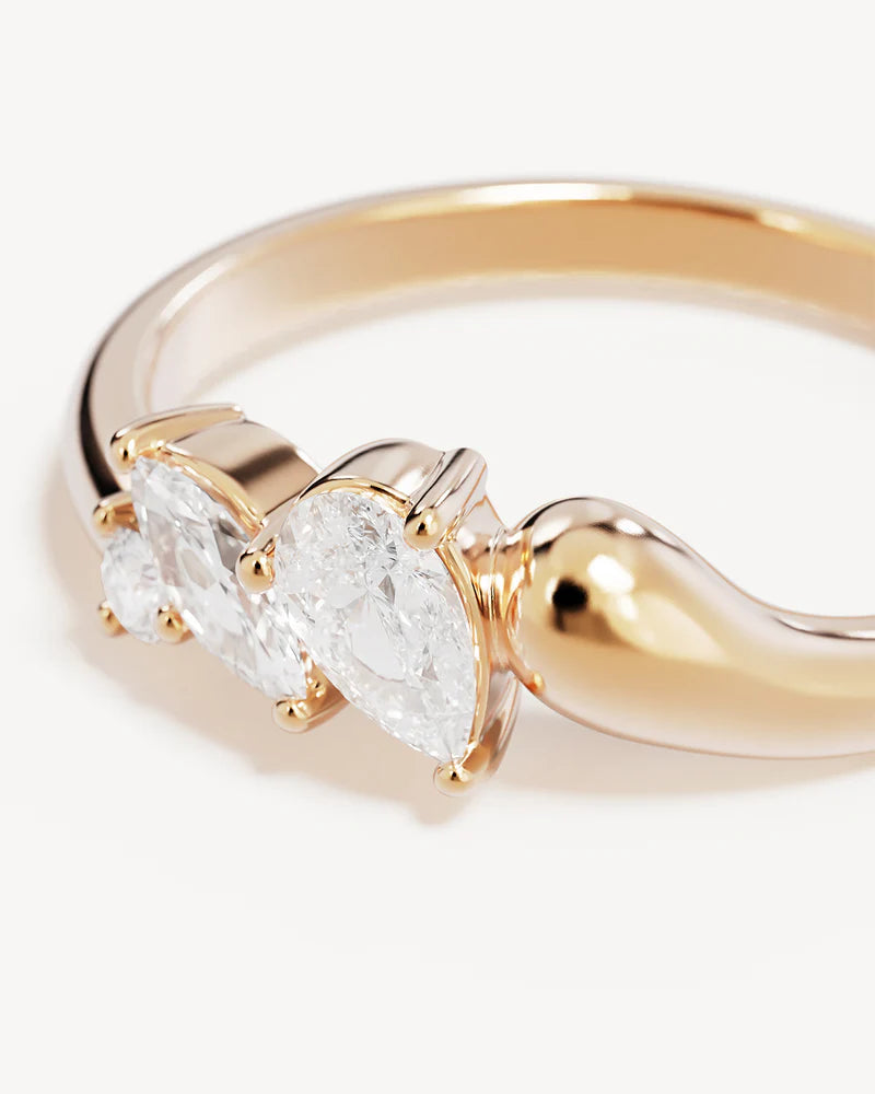 BY CHARLOTTE - Crystal Wings Ring in Gold Vermeil