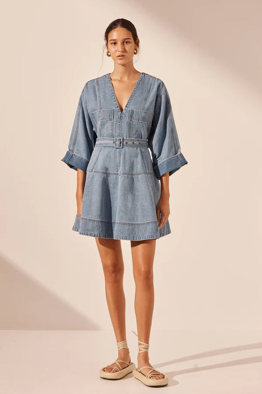 SHONA JOY Stella Patch Pocket Mini Dress