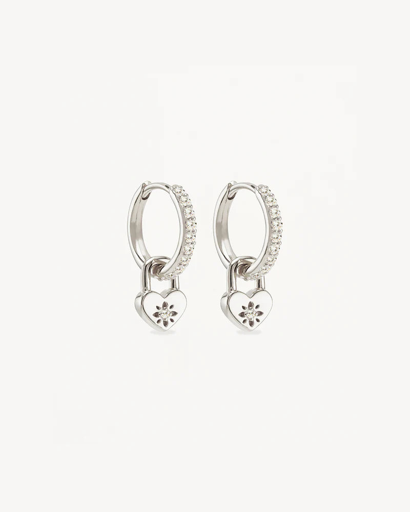 BY CHARLOTTE - Love Unlocked Padlock Hoops in Sterling Silver