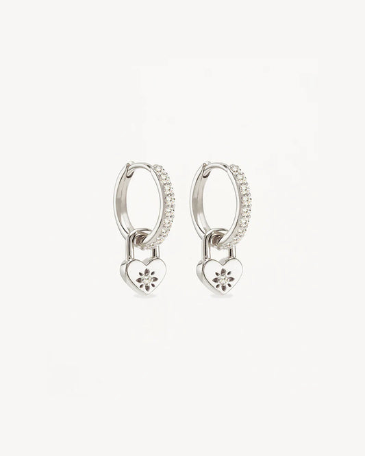 BY CHARLOTTE - Love Unlocked Padlock Hoops in Sterling Silver